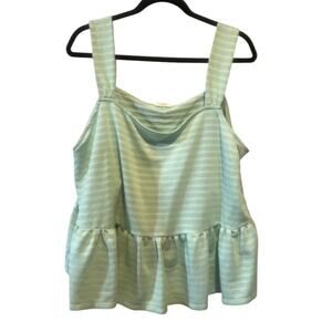 a.n.a A New Approach Spring Green Peplum Tank size 1X